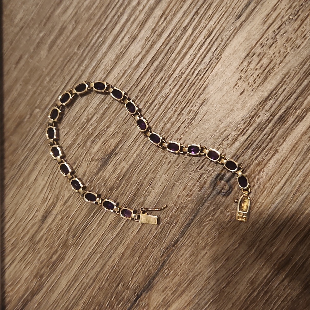 Amethyst Genuine Stone Tennis Bracelet NWT - Picture 6 of 8